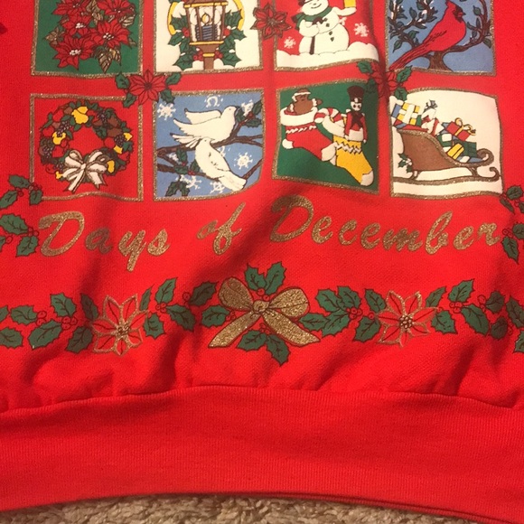 Vintage “Days of Christmas” sweatshirt size medium - Picture 3 of 8